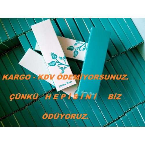kutulu Kulak Pamuğu , İçi 3'LÜ, 500 ADET standart baskı